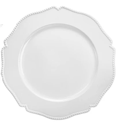 White Beaded Rim Charger