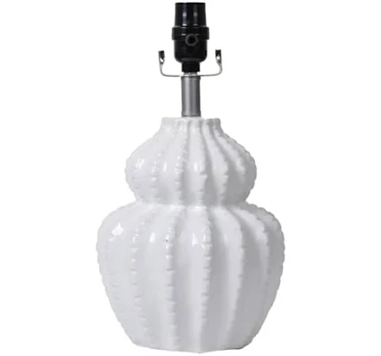 White Ceramic Double Gourd Ribbed Sma...