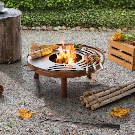 Sunjoy 28 Inch Outdoor Steel Fire Pit...