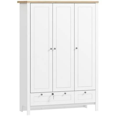 HOMCOM 3 Doors 2 Drawers Bedroom Armoire