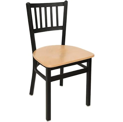 Troy Slat Back Chair - Black Wood Sea...