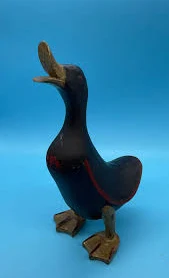 Vintage Decorative Ceramic Black Duck