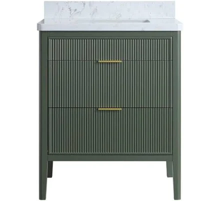 LIVIZA 30 in. Green Solid Wood Freest...