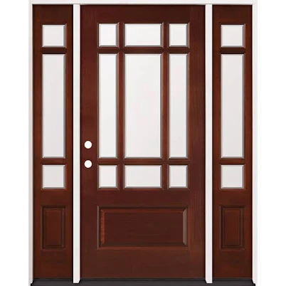 9-Lite Red Mahogany Prehung Wood Door...