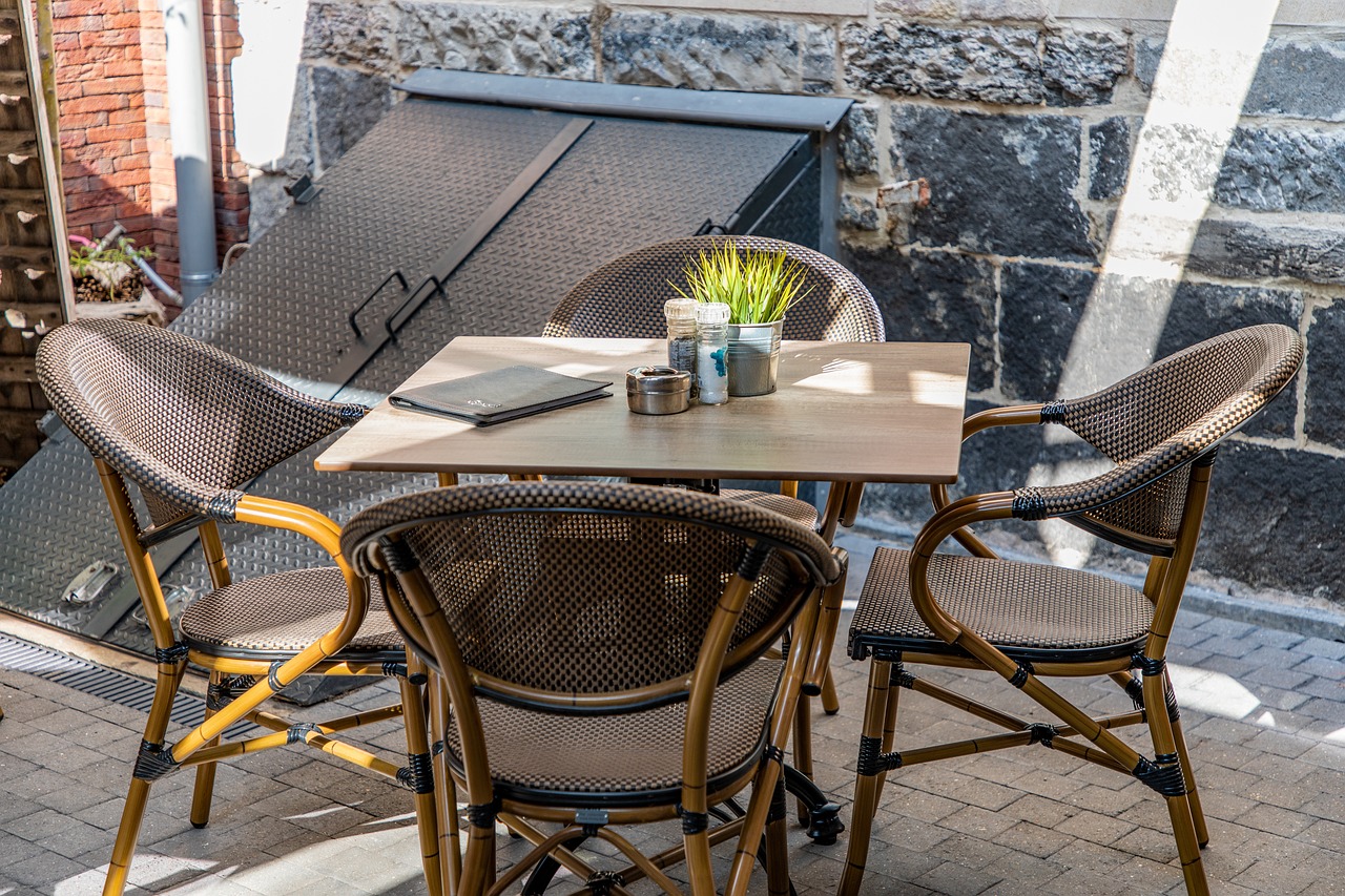 terrace, table, chairs, nature, menu, summer, relaxation, restaurant, dinner, cafe, outdoor