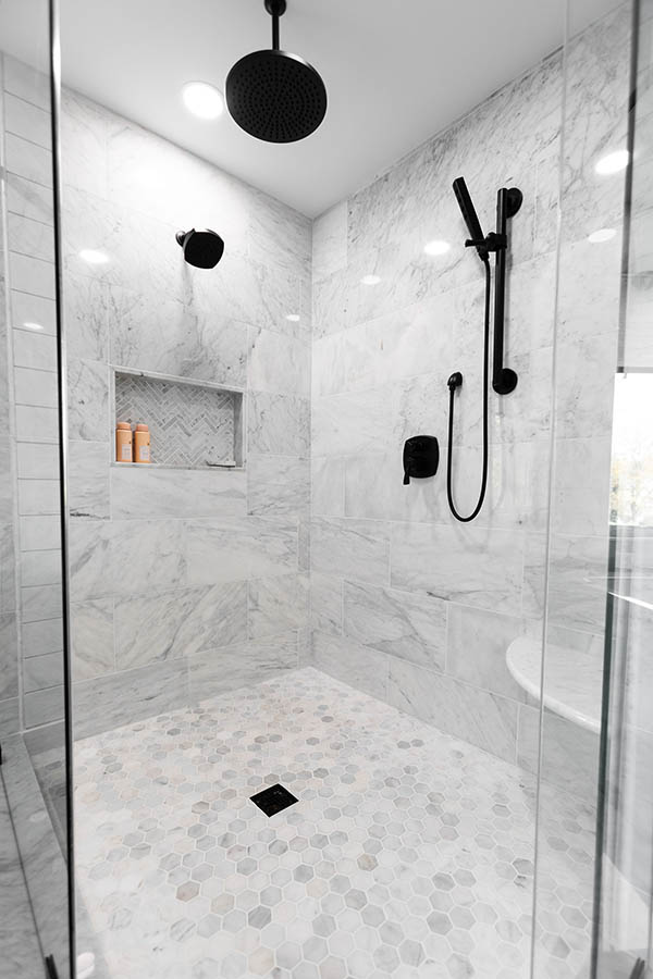 White Modern Farmhouse Bathroom Remodel | Capitol Kitchens & Baths