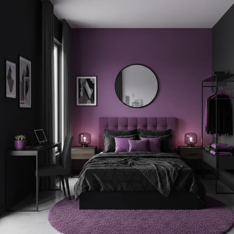 15 Purple and Black Bedroom Ideas for Bold Style Interiors