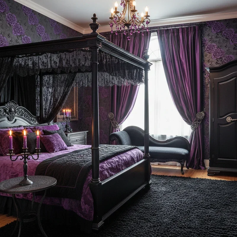 15 Purple and Black Bedroom Ideas for Bold Style Interiors