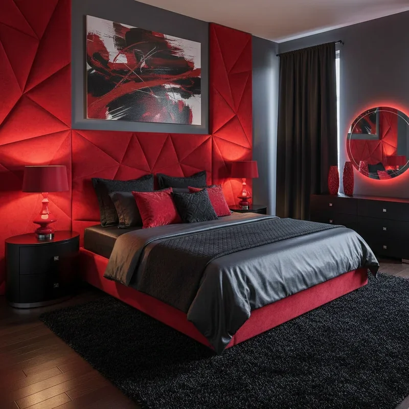 15 Red and Black Bedroom Ideas for Bold Modern Style