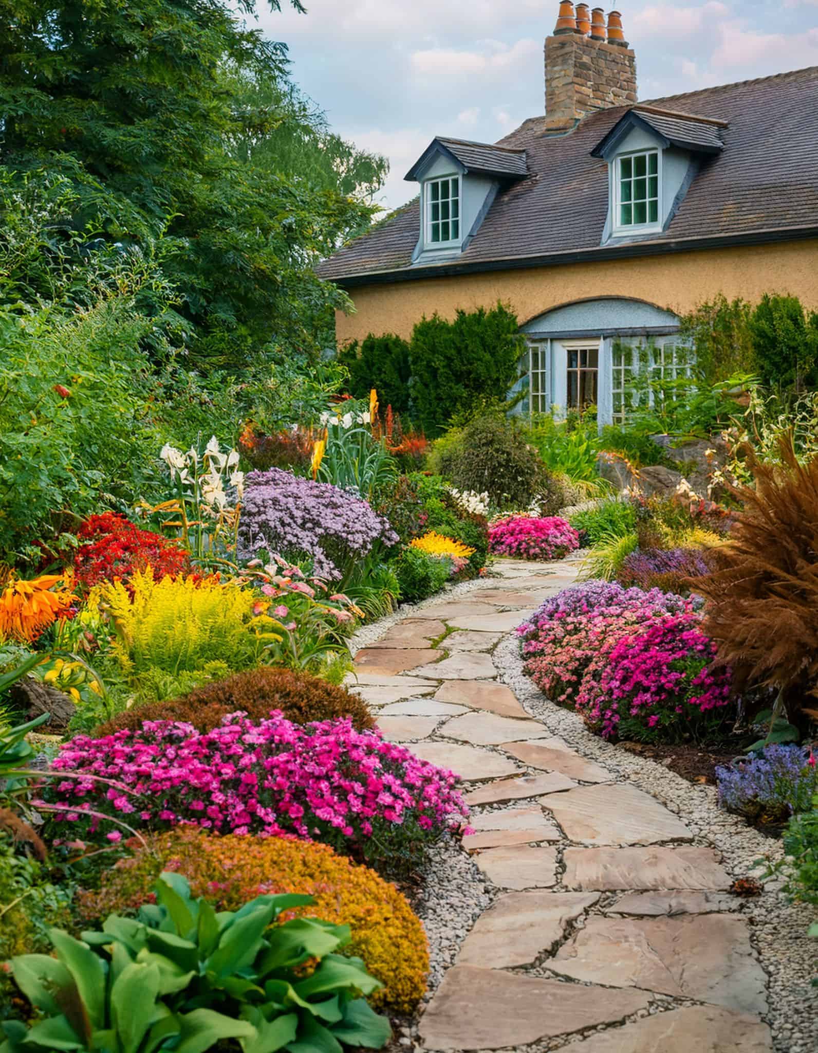 Charming Cottage-Style Front Yard Landscaping Ideas to Create a Storybook Entrance | Bigger Garden