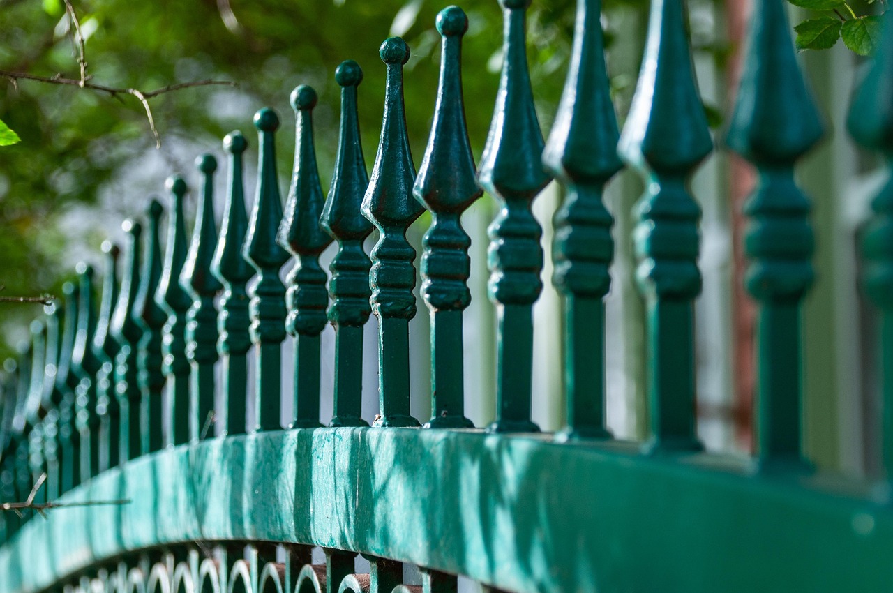 fence, metal, green, ornament