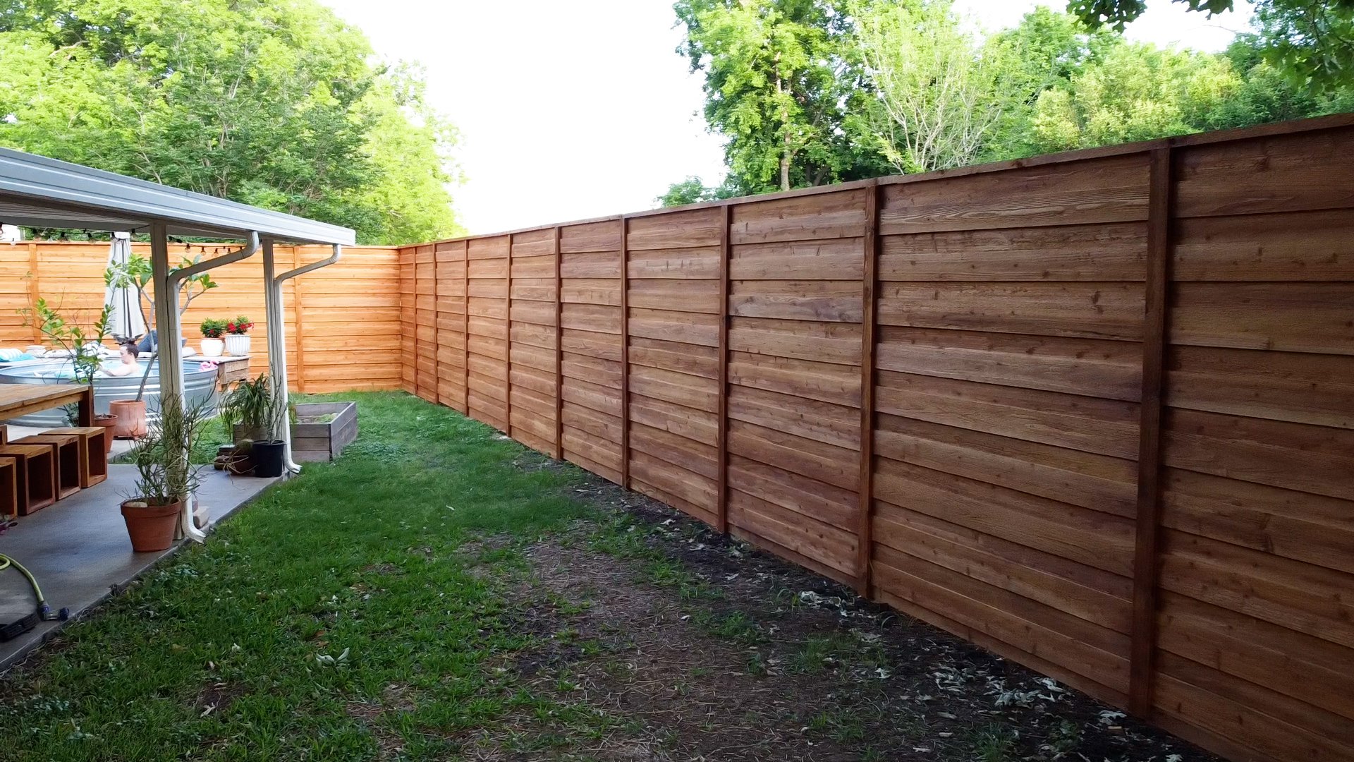 How to Build a Horizontal Cedar Privacy Fence with Cap & Trim (DIY Guide + Video) — MAKER GRAY