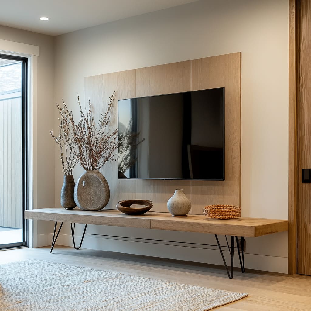 Modern TV Wall Design: Minimalist, Farmhouse, Japandi Blend