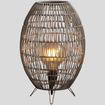 Woven Rattan Mesh Floor Lantern Lamp ...