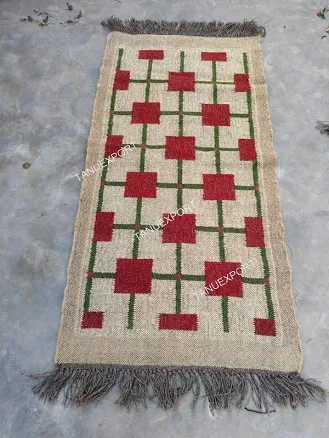 Handwoven Wool Runner Rug, Geometric ...