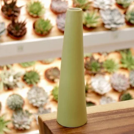 Tall Slender Ceramic Vase Yellow