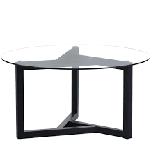 Black Round Outdoor Coffee Table with...