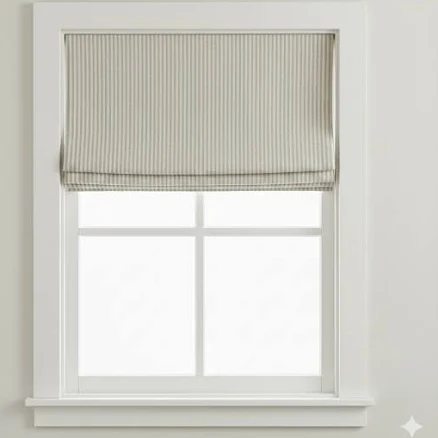 Beige and Tan 100% Striped Linen Flat...