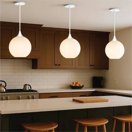 SOLUS 12 in. White Globe Pendant Light