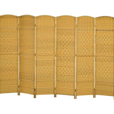 6' Tall Folding Screen - Natural Wood...