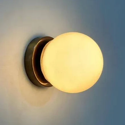 Mid Century Modern Brass Globe Wall S...