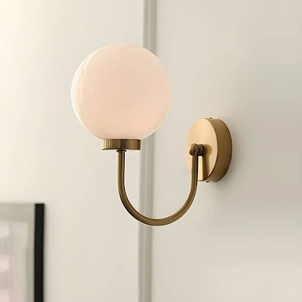 Modern Frosted Glass Globe Wall Sconc...