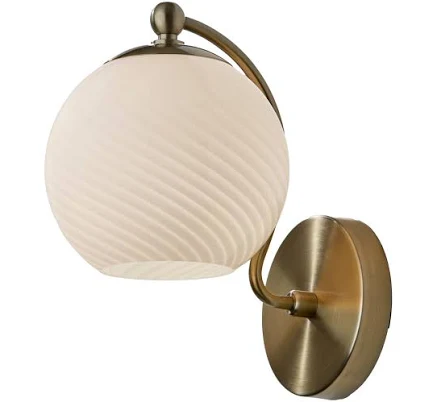 World Market Swirl White Glass Globe ...