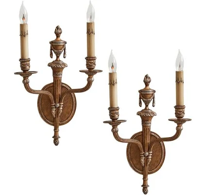 Vintage Brass Classical Revival Doubl...