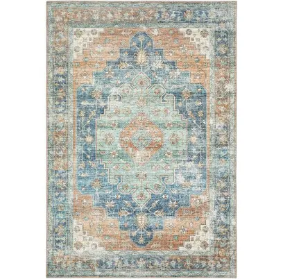 Newry Rust Blue Oriental Distressed T...