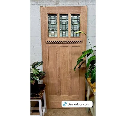 Craftsman exterior Door with Decorati...