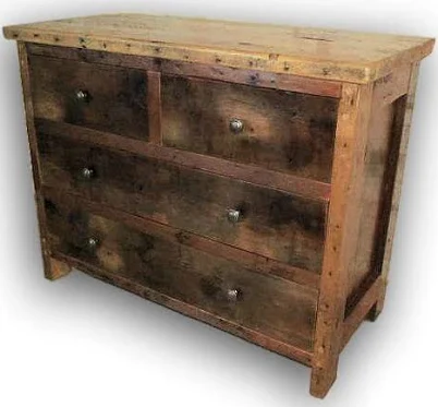 Reclaimed Barnwood Dresser with 4 Dra...