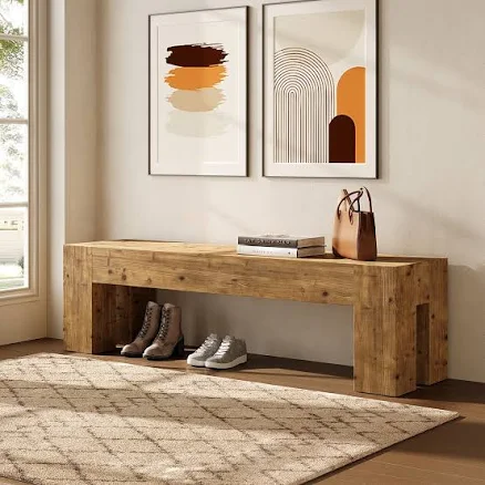 63'' Solid Wood Entryway Bench