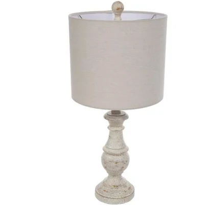 Distressed White Table Lamp