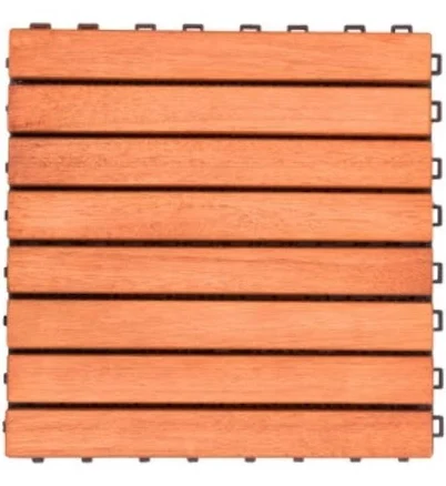 Set of 10 Brown Natural Finish Slat I...