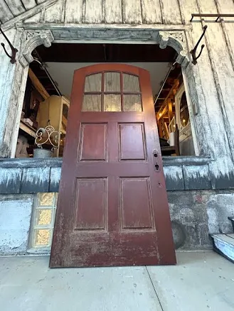 8’ Tall Arched Mahogany Door