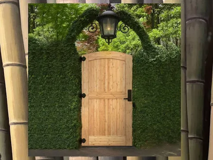 Arched Wooden Entrance Gate - Bamboo ...