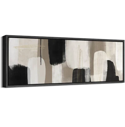 Black and White Abstract Gold Line Mo...