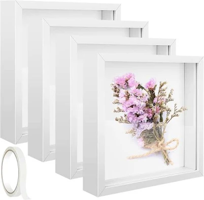 4 Pack 8 x 8in Shadow Box Picture Frame
