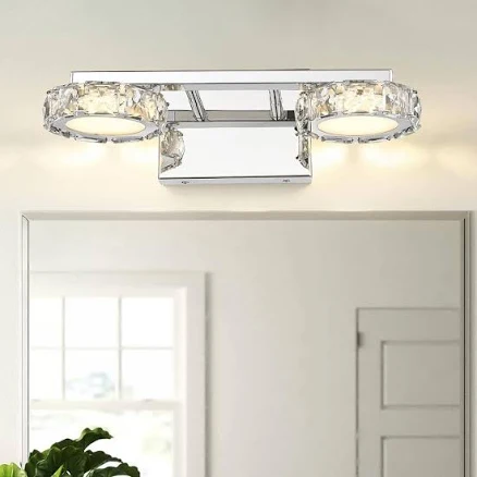 Modern Chrome 2-Light Dimmable Wall S...