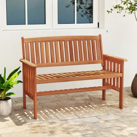 Costway 2-Person Wood Garden Bench wi...