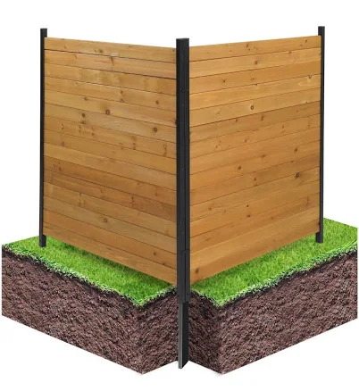Outdoor Wood Fence with Privacy Screens