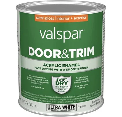 Valspar Semi-Gloss Ultra White Acryli...