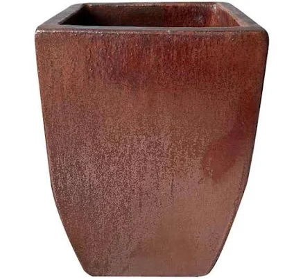 Red Tall Ceramic Tapered Outdoor Plan...