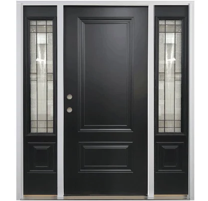 Exterior 2-Panel Steel Door with Port...