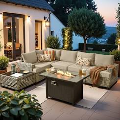 XIZZI Agate Rattan Outdoor Sectional ...