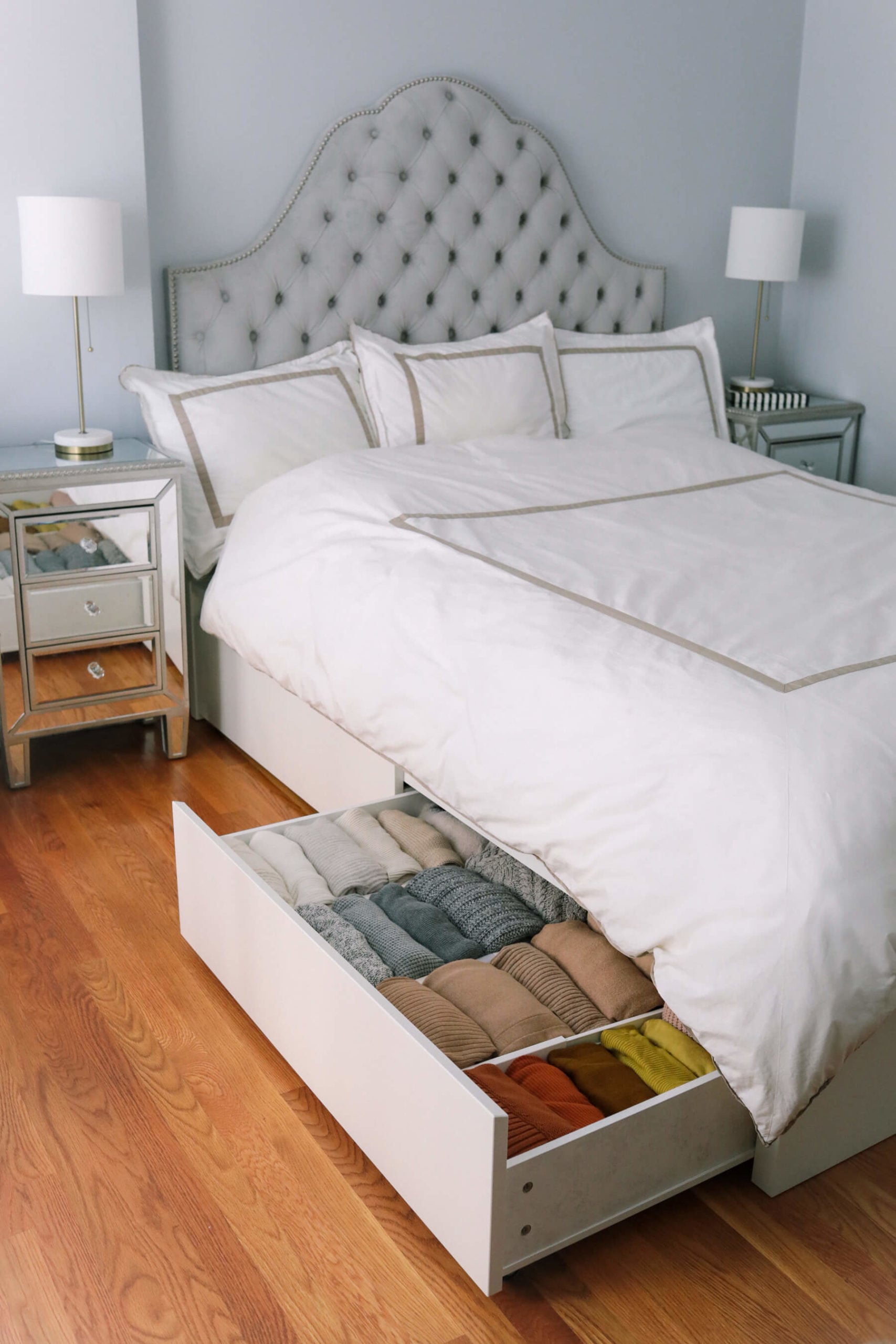 Small Space Clothing Organization + Storage Tips