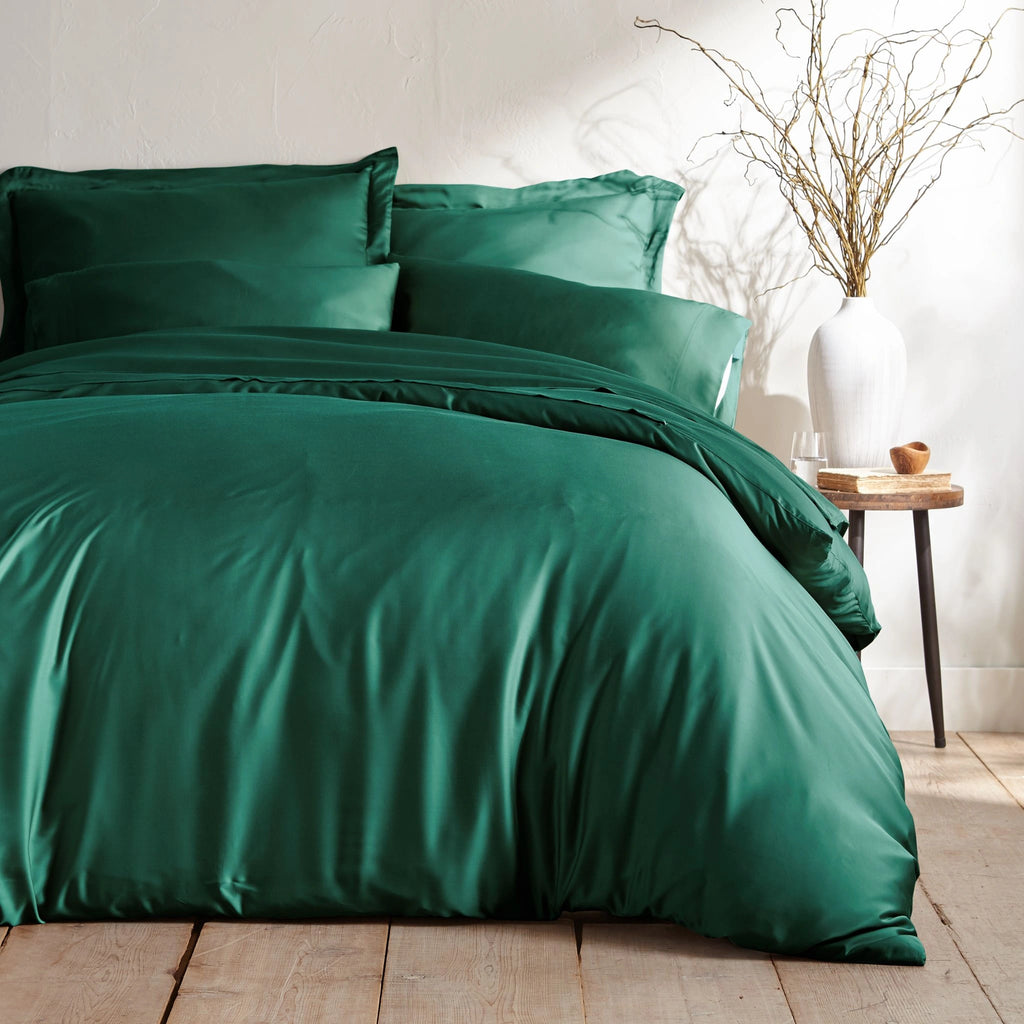 100% Bamboo Viscose Duvet Cover Set Emerald Green / Full/Queen