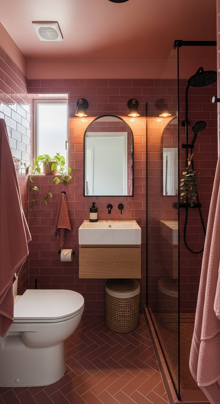 23 Dark Pink Bathroom Ideas That Go Beyond Pale Pastels