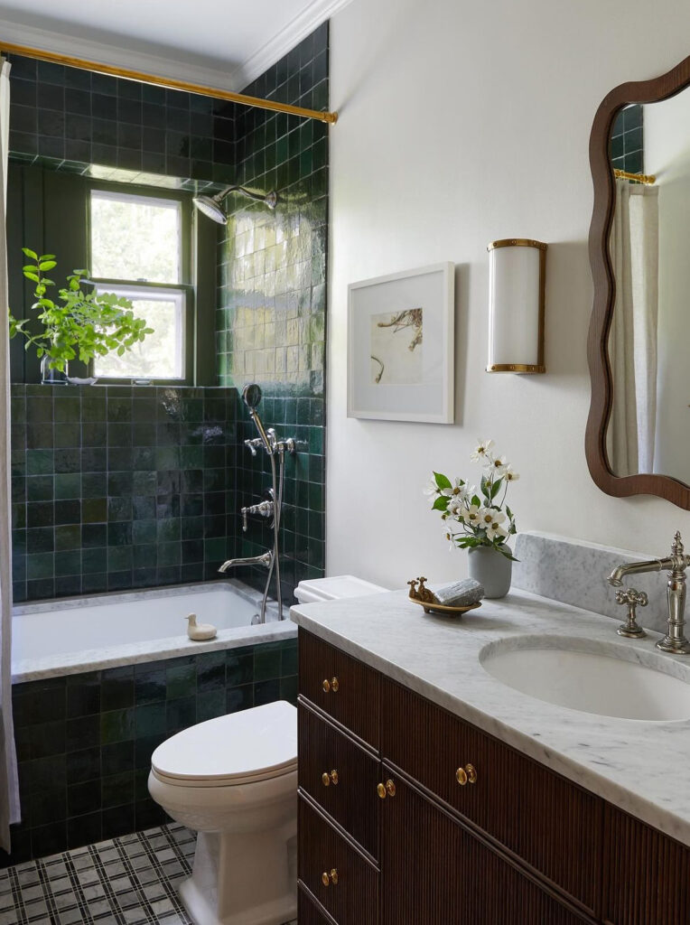 31 Stylish Black & White Tile Bathrooms That Redefine Classic - Days Inspired