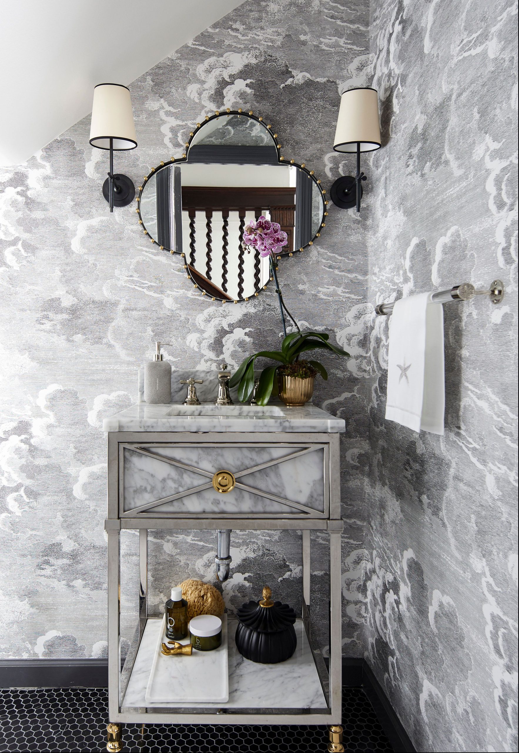 37 Bathroom Wallpaper Ideas to Add Updated Pattern and Color